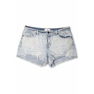 BKE Payton Denim Shorts Women Size 33 Light Wash Distressed Raw Hem Stretch